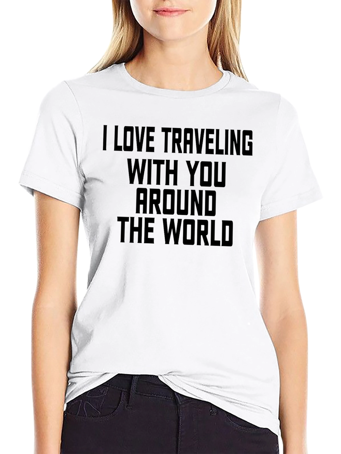 Travel Lover Black T-Shirt: Around The World