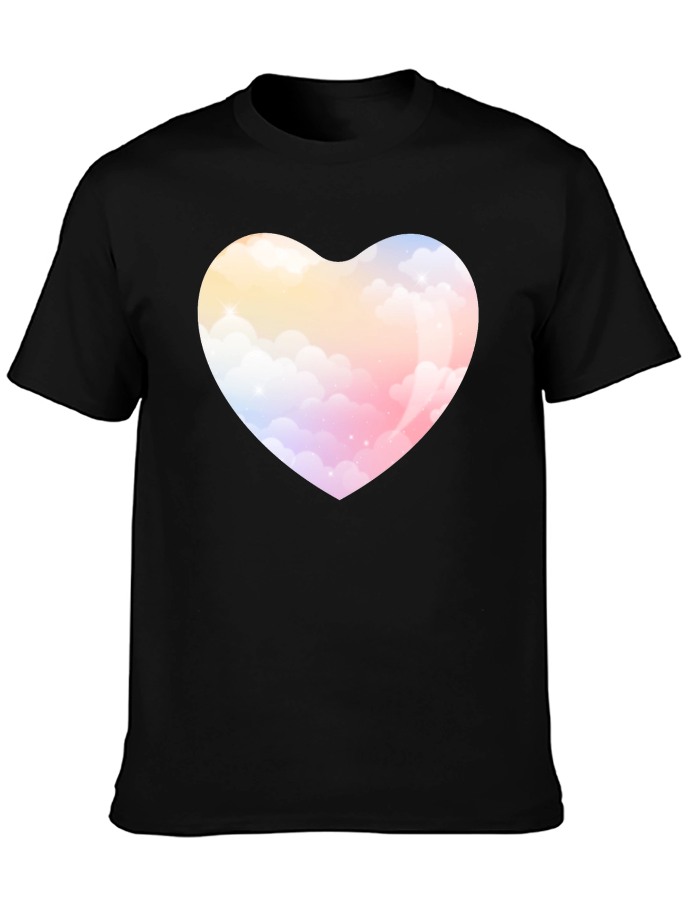 Cloud Heart Graphic Tee - Soft Style Black T-Shirt
