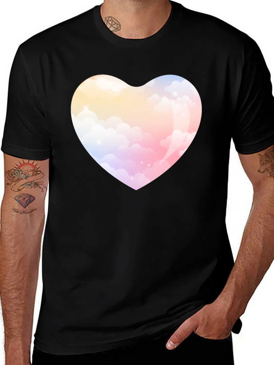 Cloud Heart Graphic Tee - Soft Style Black T-Shirt