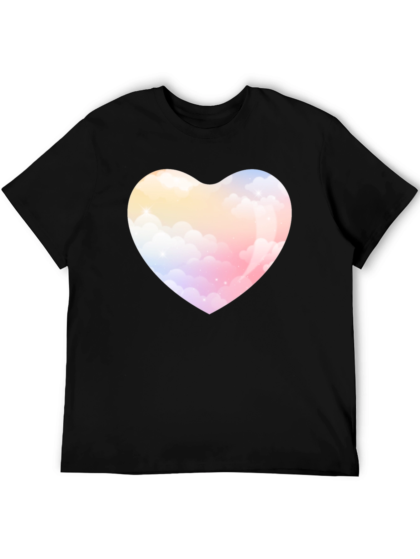 Cloud Heart Graphic Tee - Soft Style Black T-Shirt