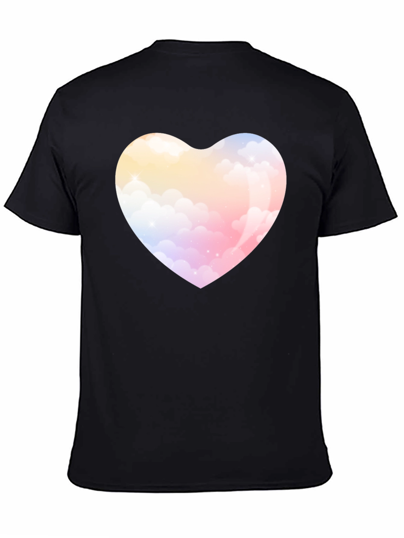 Cloud Heart Graphic Tee - Soft Style Black T-Shirt