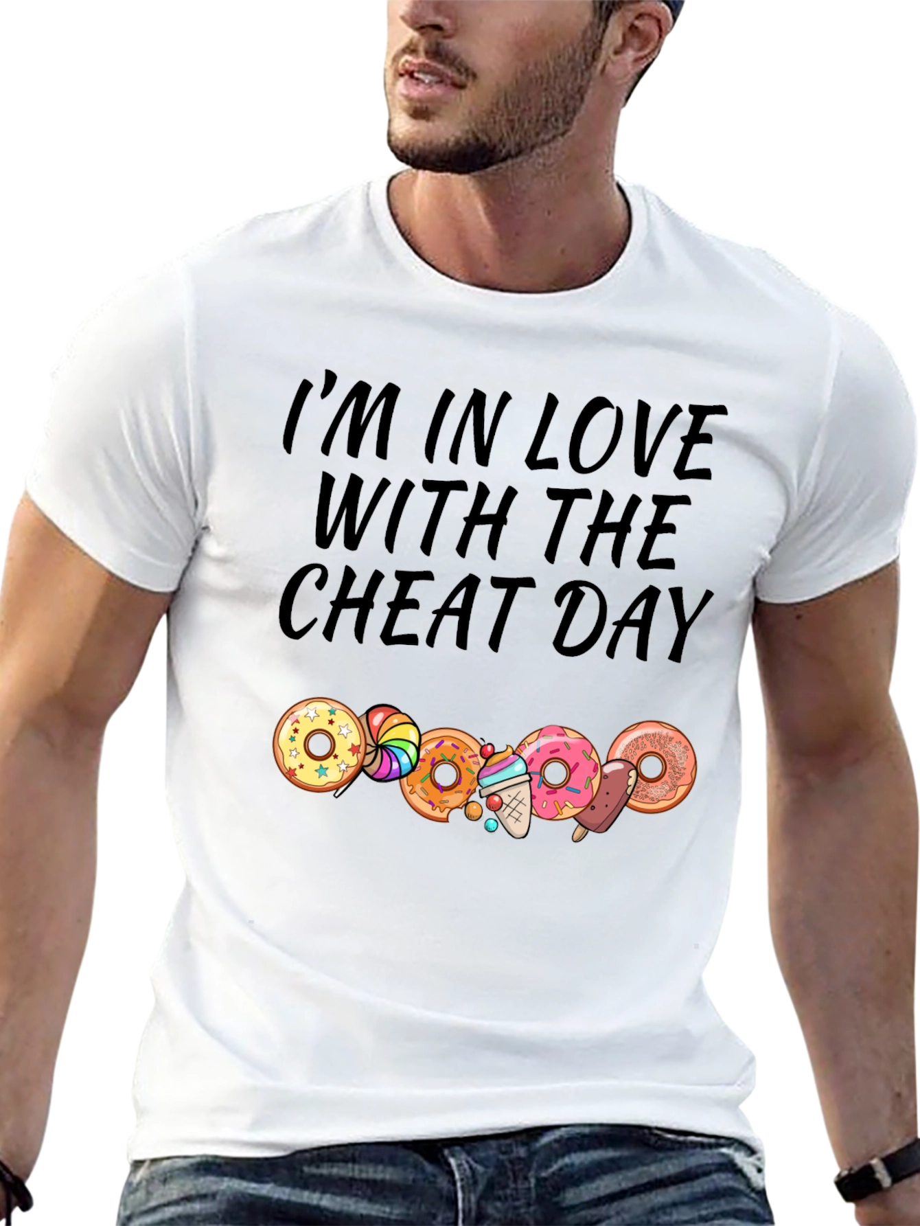 Im In Love With The Cheat Day Black T-Shirt