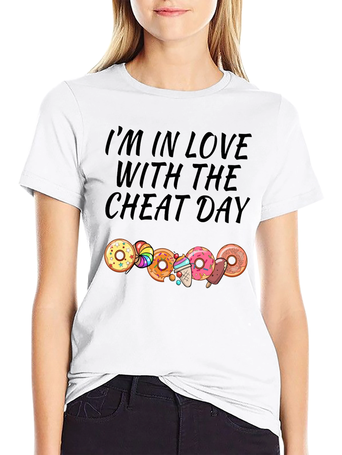 Im In Love With The Cheat Day Black T-Shirt