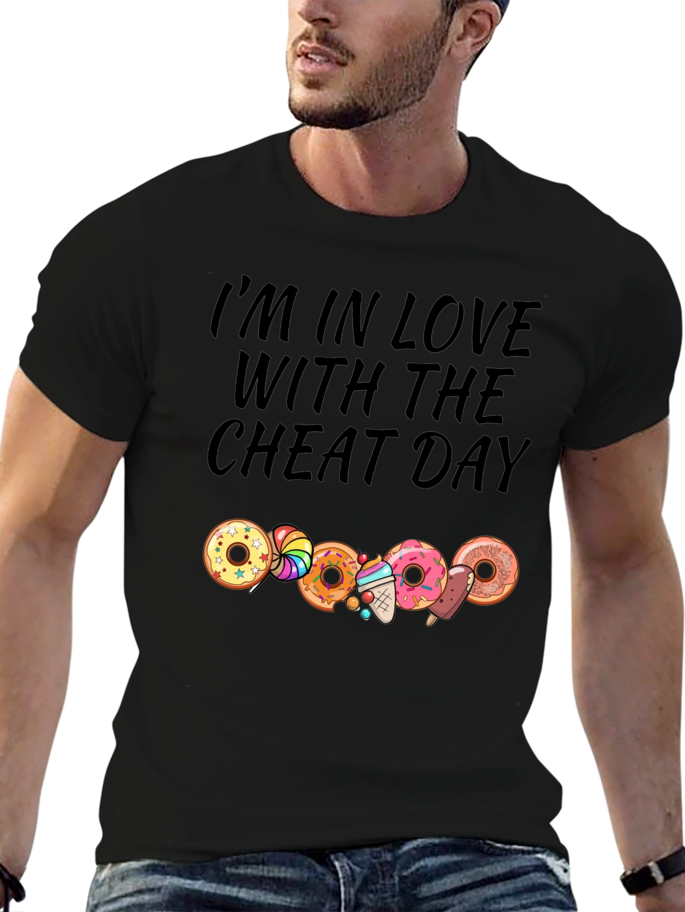 Im In Love With The Cheat Day Black T-Shirt