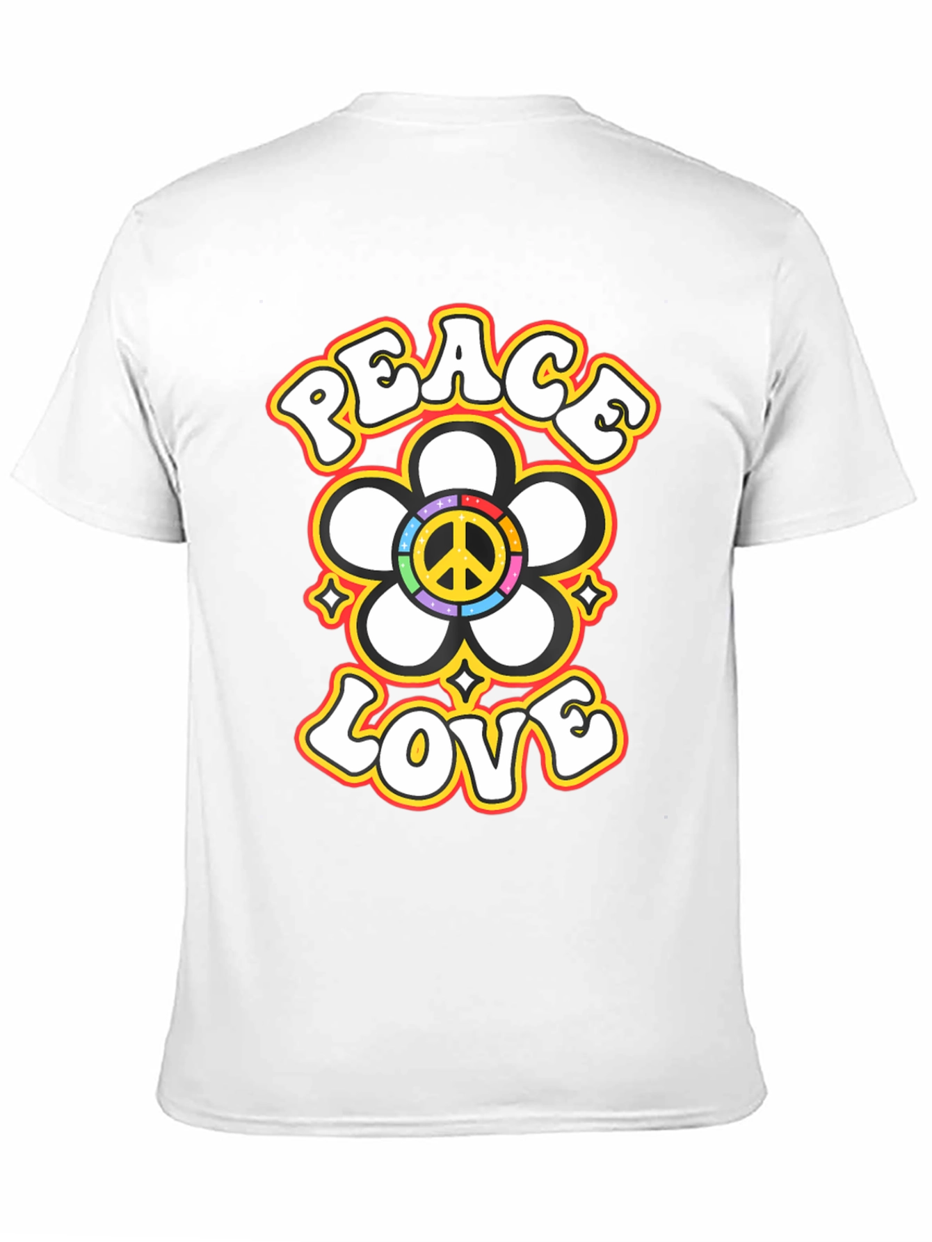 Peace Love Flower Power Retro Graphic T-Shirt