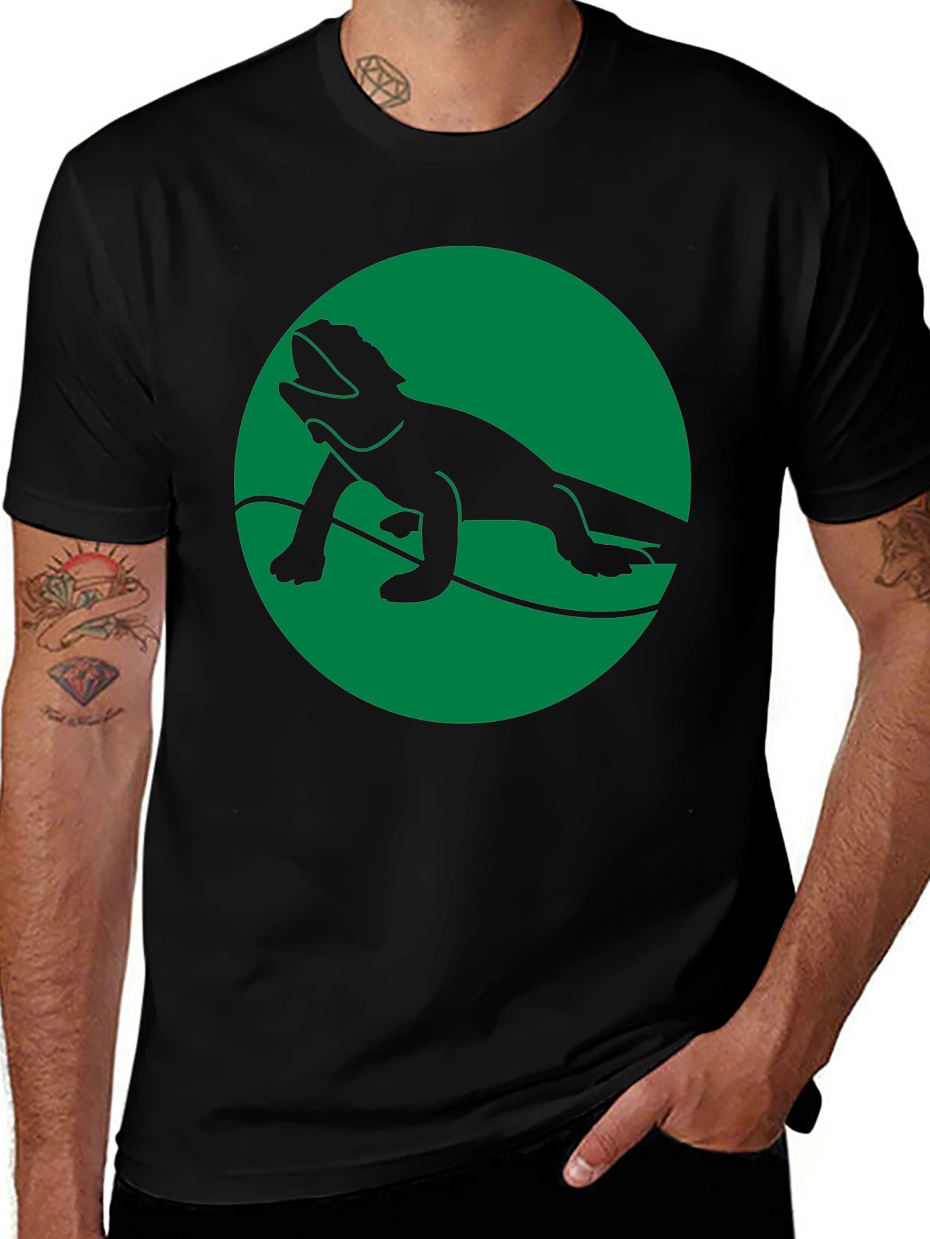 Lizard Graphic Black T-Shirt - Cool Reptile Design