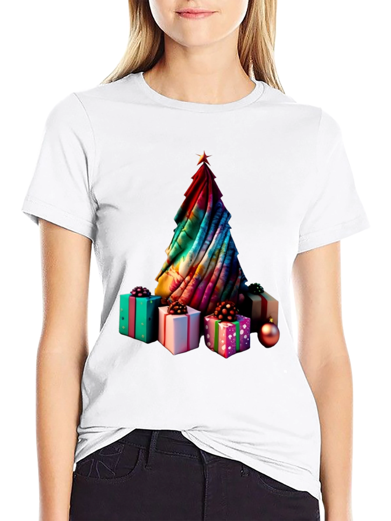Festive Christmas Tree & Gifts Graphic Tee