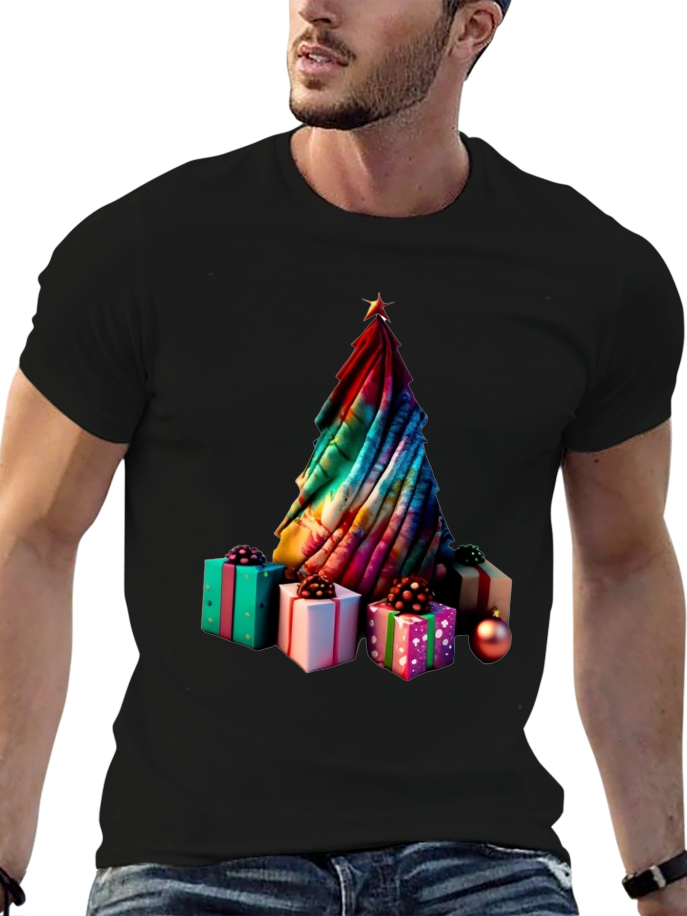 Festive Christmas Tree & Gifts Graphic Tee