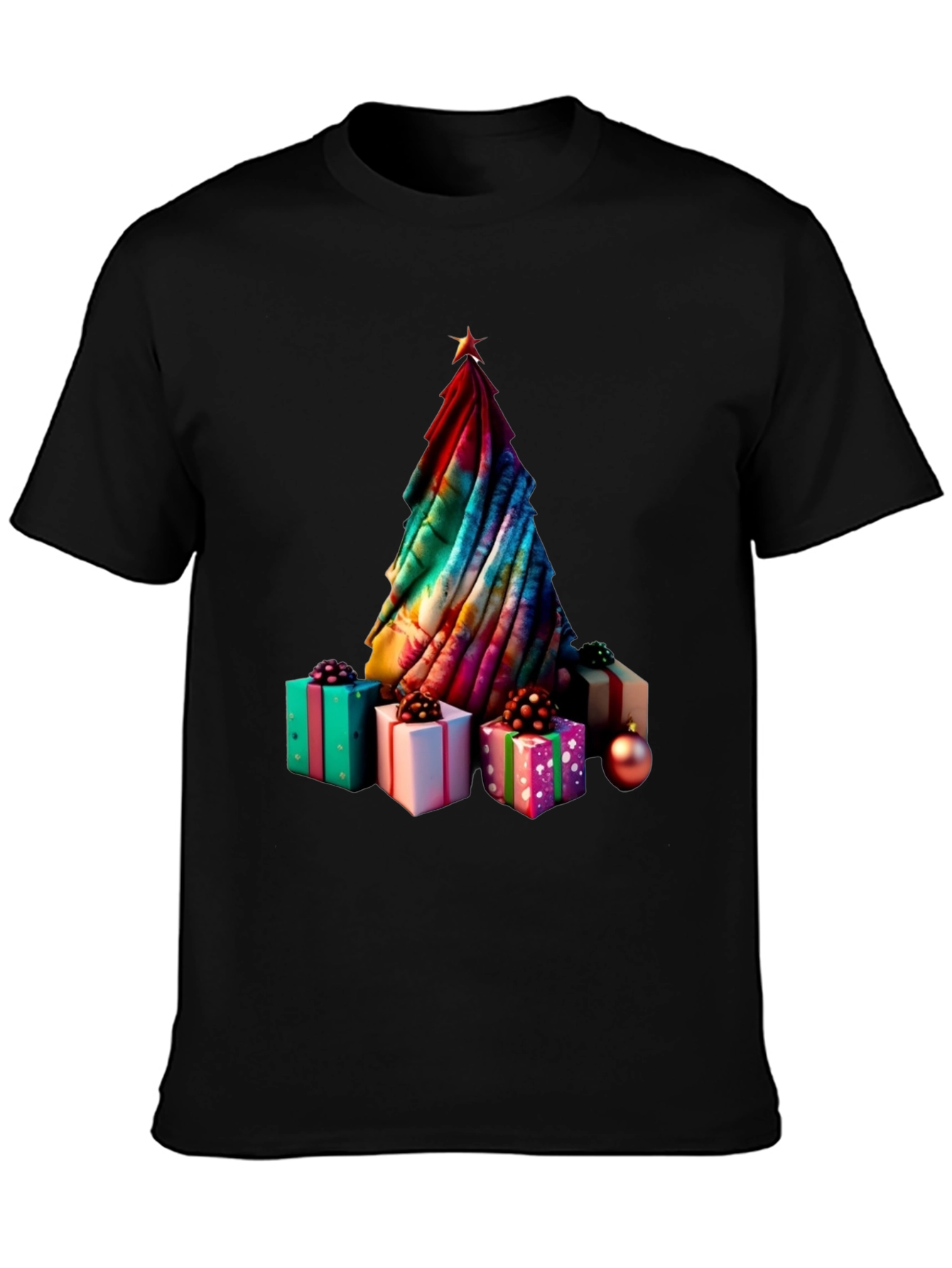 Festive Christmas Tree & Gifts Graphic Tee