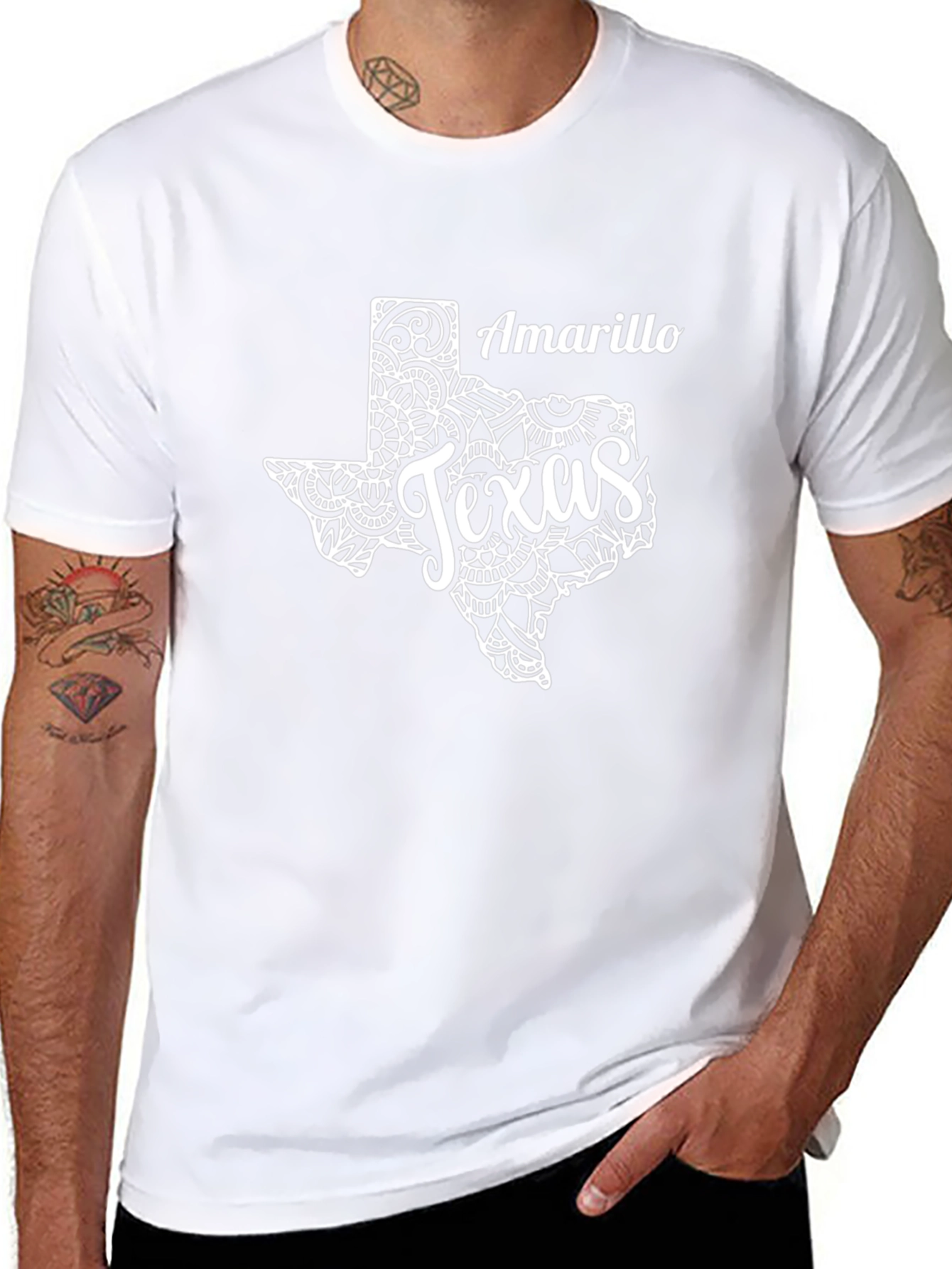 Amarillo Texas Graphic Tee - Black Cotton T-Shirt