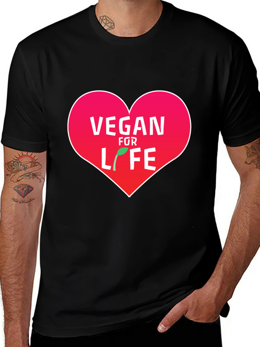 Vegan For Life Heart Graphic T-Shirt