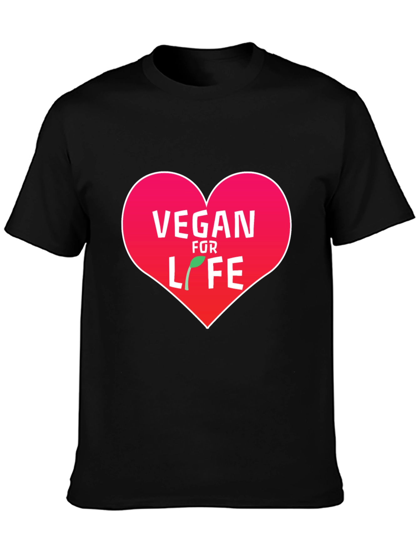 Vegan For Life Heart Graphic T-Shirt