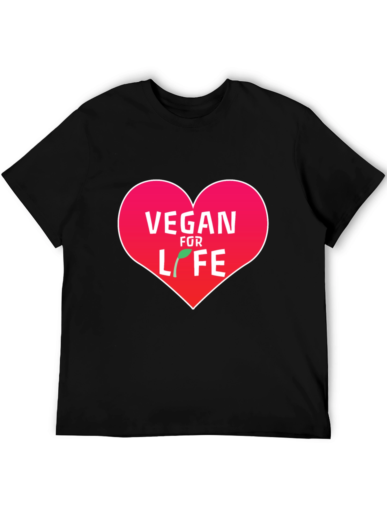 Vegan For Life Heart Graphic T-Shirt
