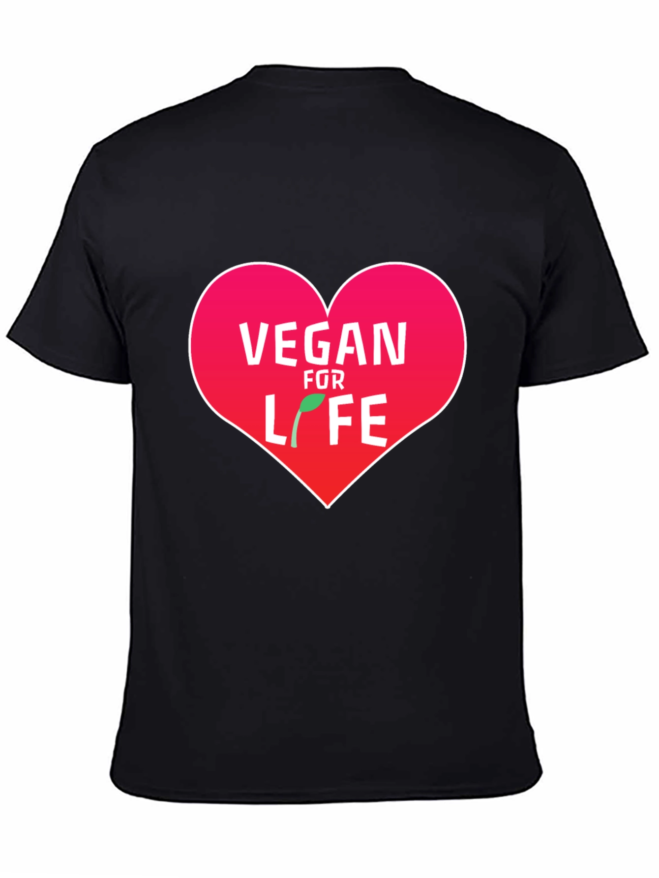 Vegan For Life Heart Graphic T-Shirt