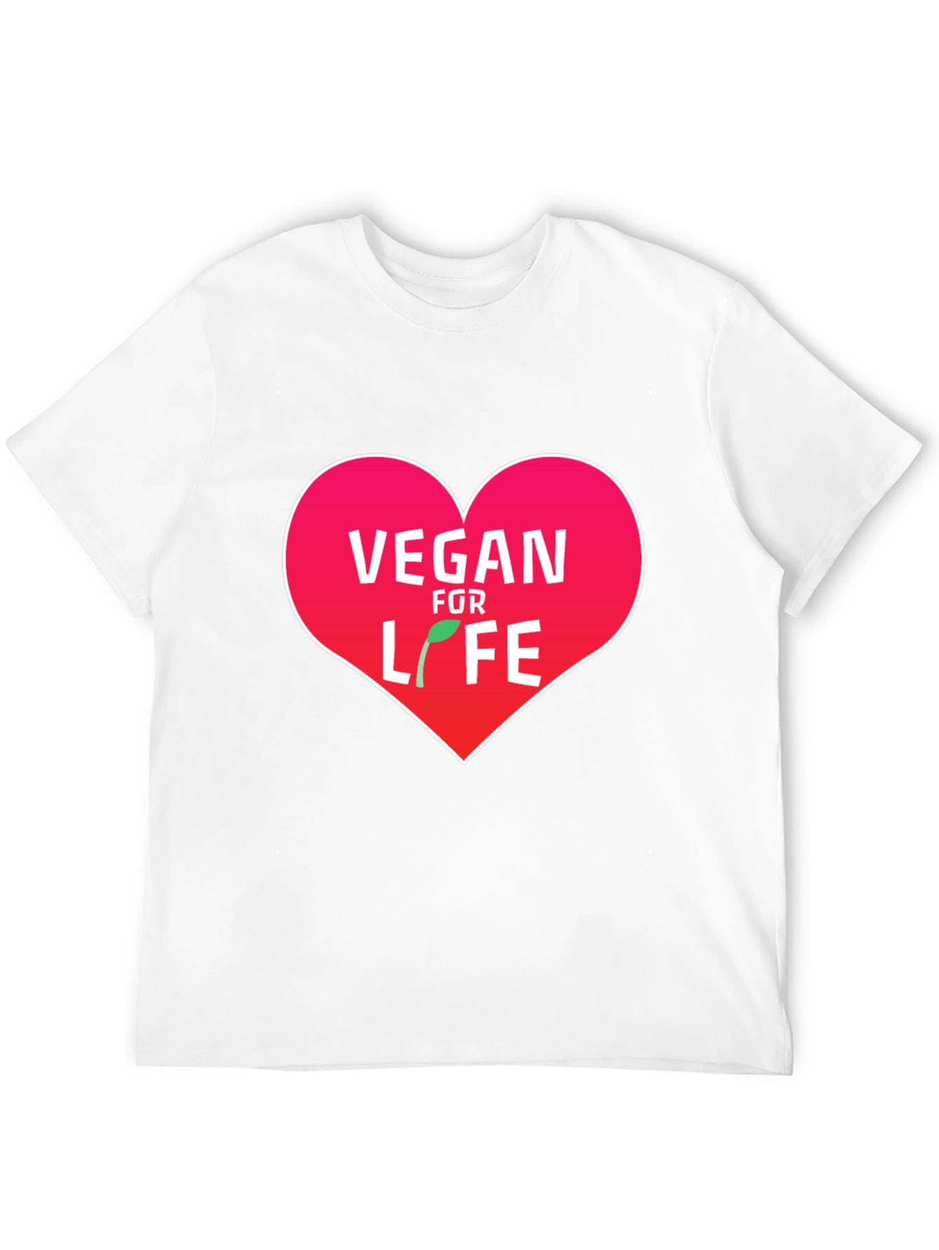 Vegan For Life Heart Graphic T-Shirt