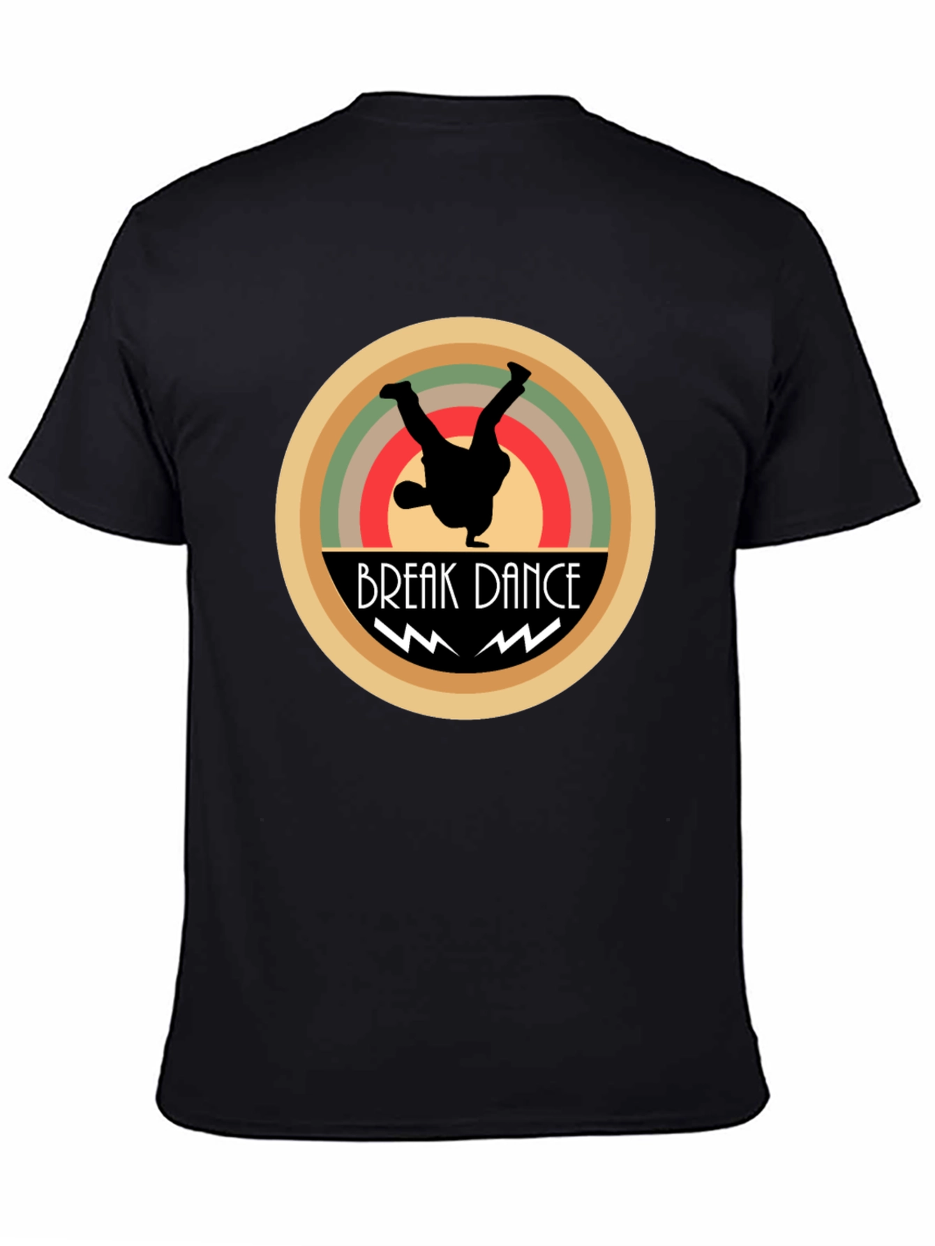 Break Dance Graphic Tee - Black Cotton T-Shirt