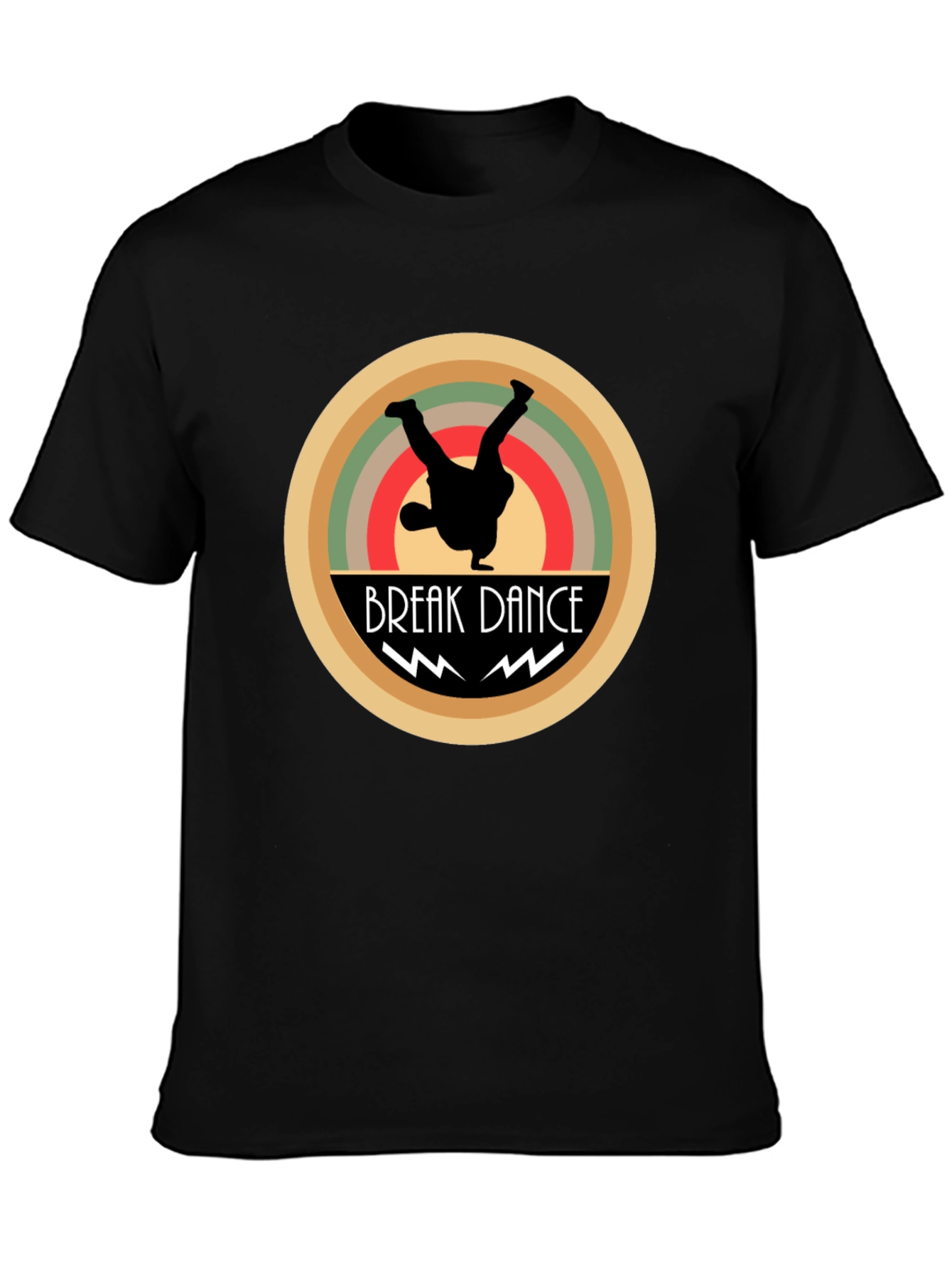 Break Dance Graphic Tee - Black Cotton T-Shirt