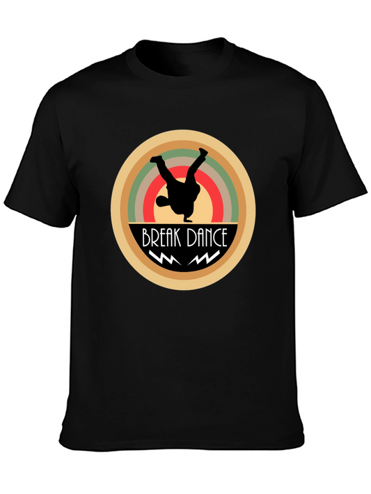 Break Dance Graphic Tee - Black Cotton T-Shirt