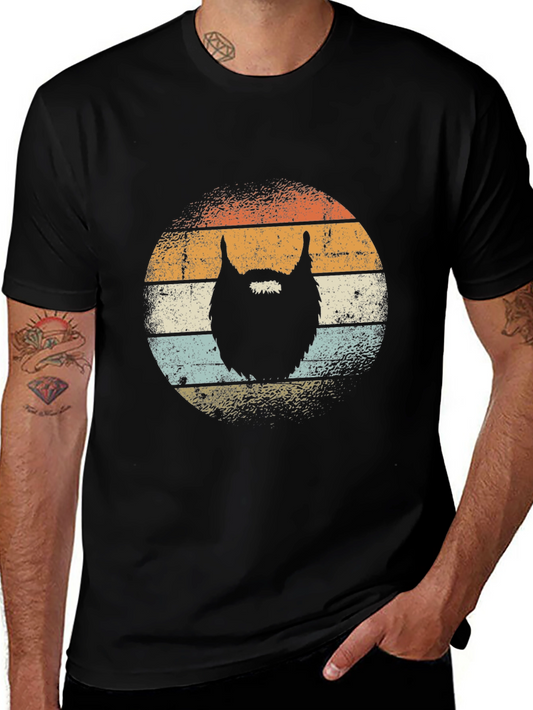 Retro Beard Graphic T-Shirt - Vintage Style