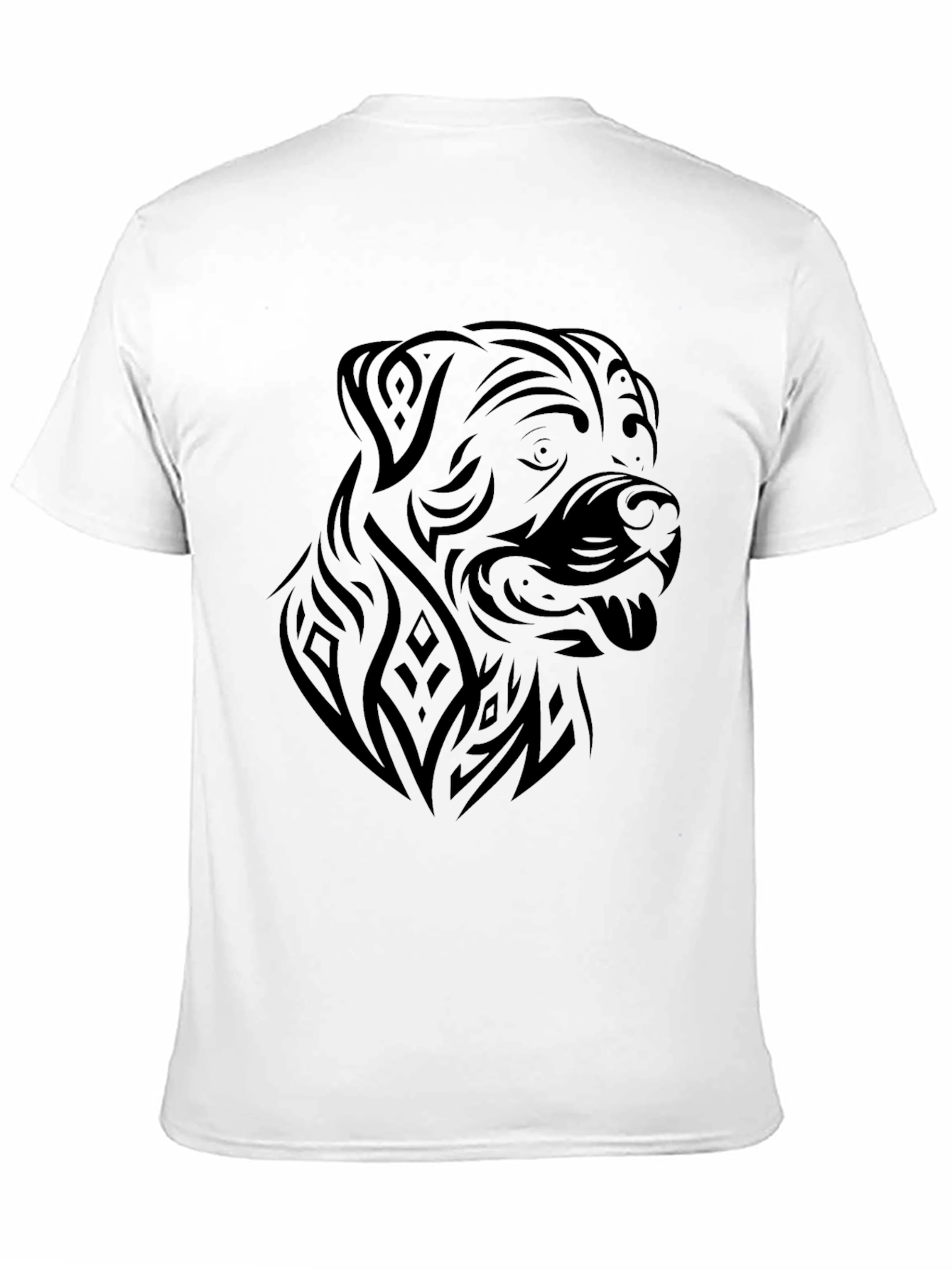 Tribal Dog Graphic Tee - Mens Black T-Shirt