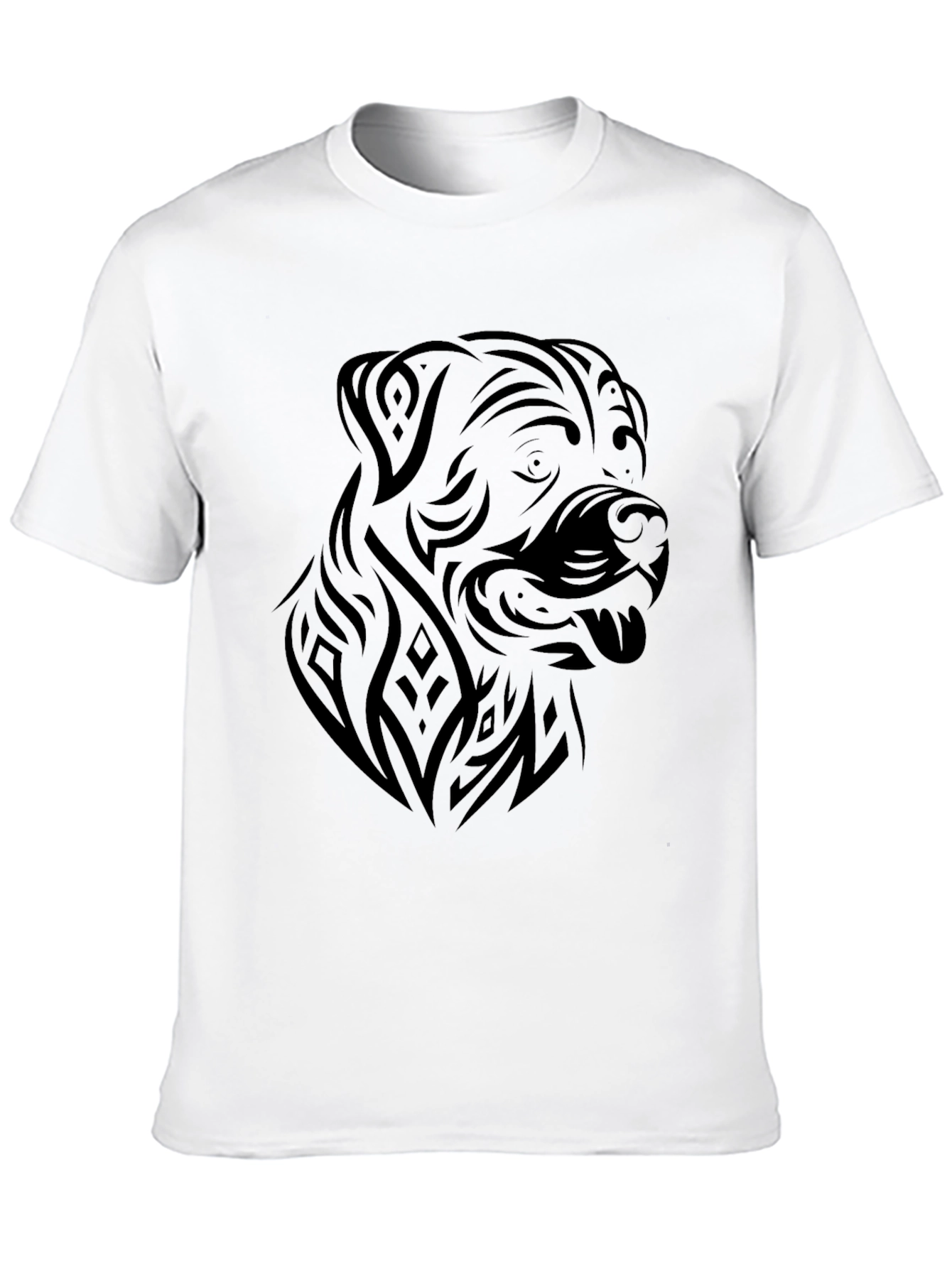 Tribal Dog Graphic Tee - Mens Black T-Shirt