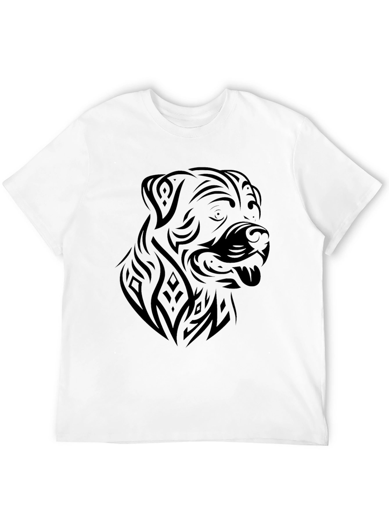 Tribal Dog Graphic Tee - Mens Black T-Shirt