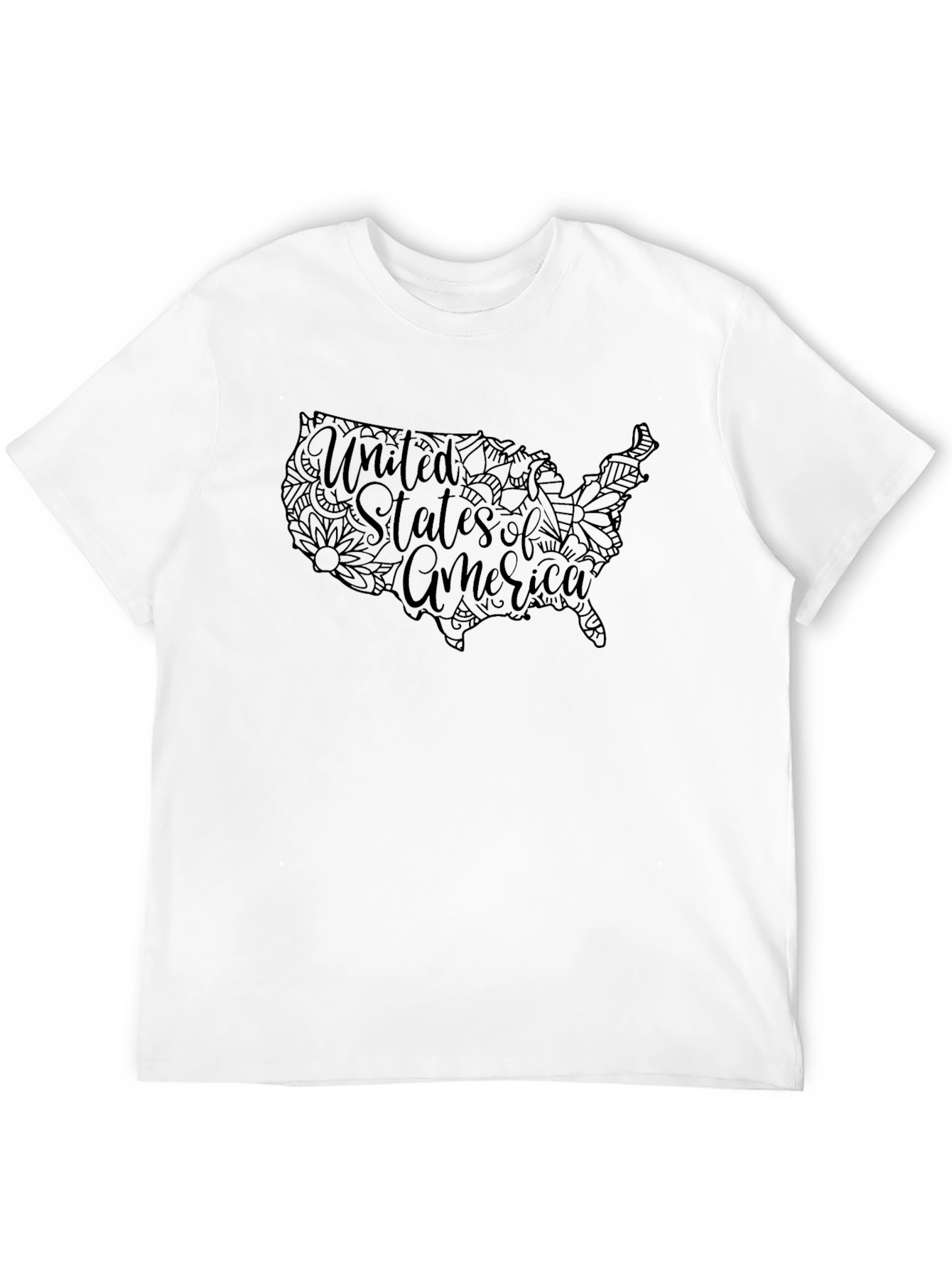 USA Map Floral T-Shirt - Patriotic Tee
