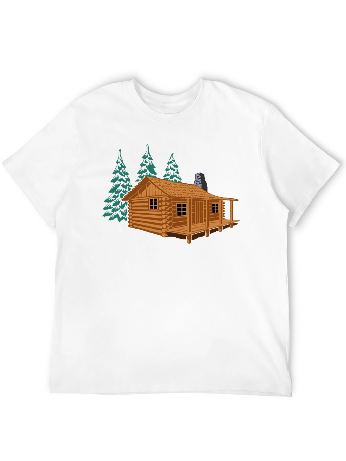 Log Cabin Graphic Tee - Black Casual T-Shirt