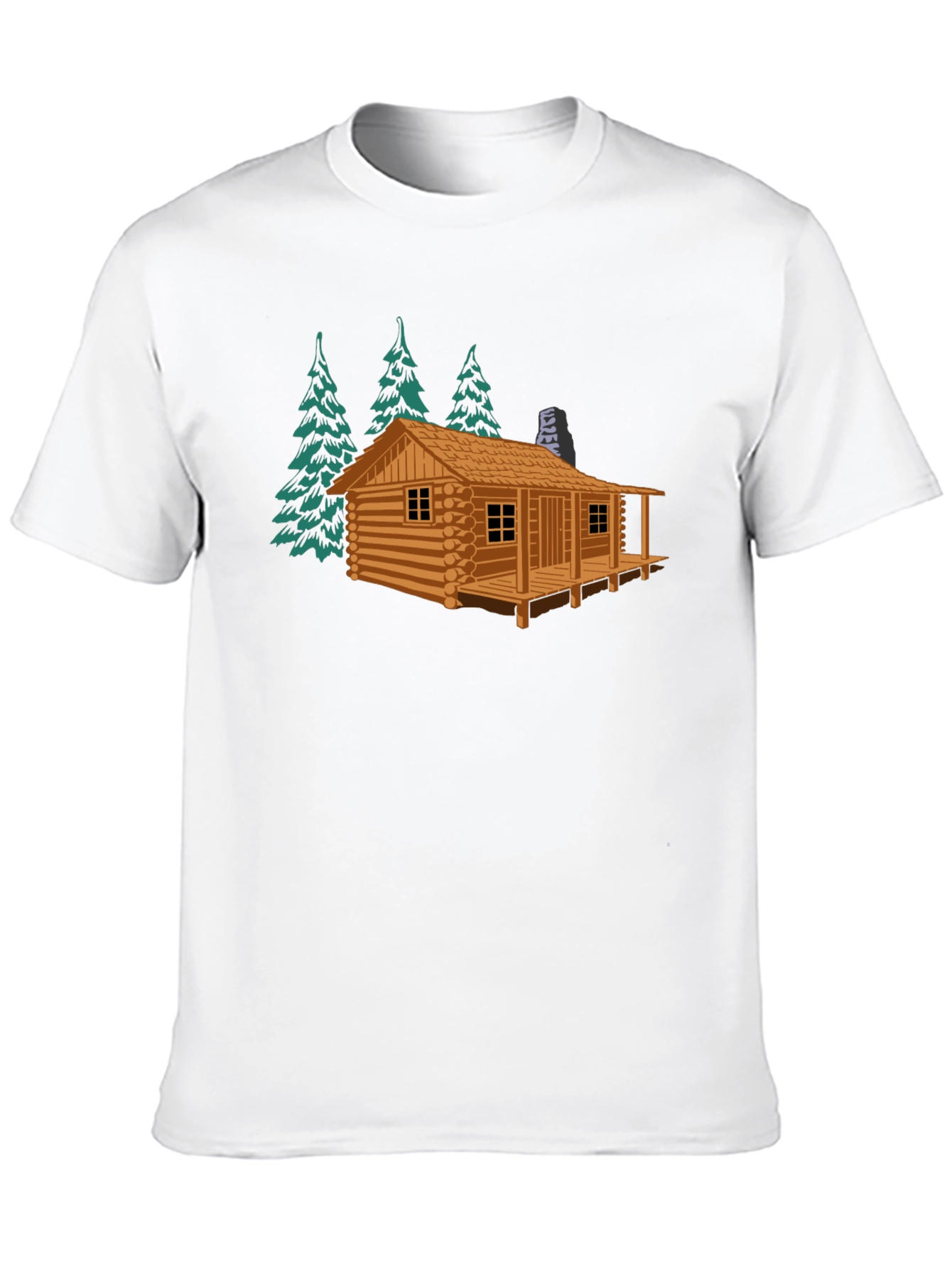 Log Cabin Graphic Tee - Black Casual T-Shirt