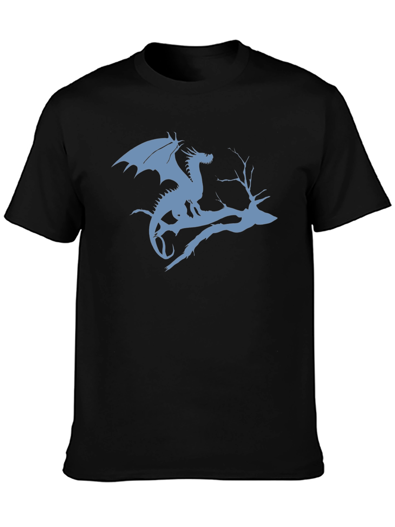 Dragon on Branch Graphic T-Shirt - Black