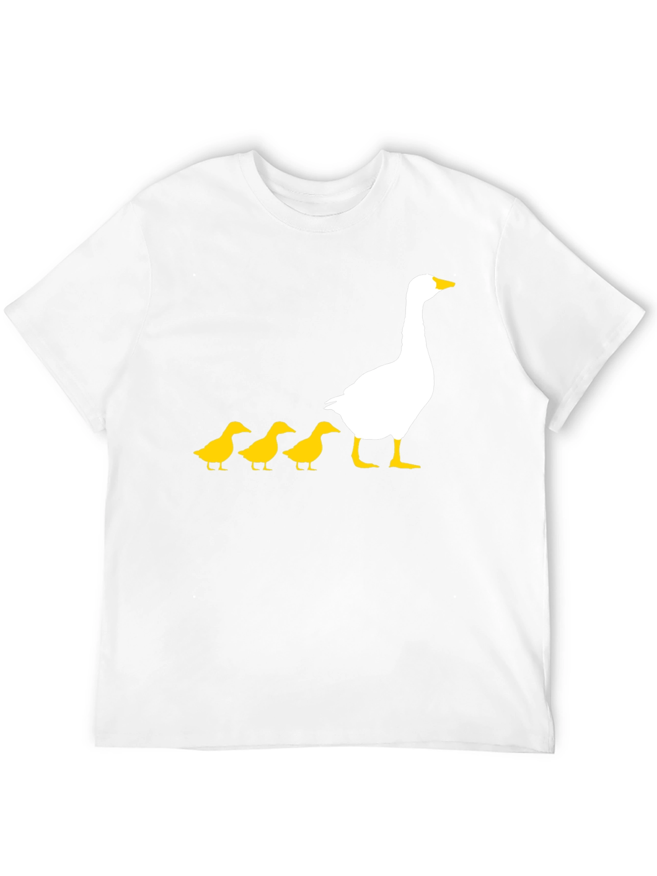 Goose and Ducklings Graphic Tee - Black Cotton T-Shirt