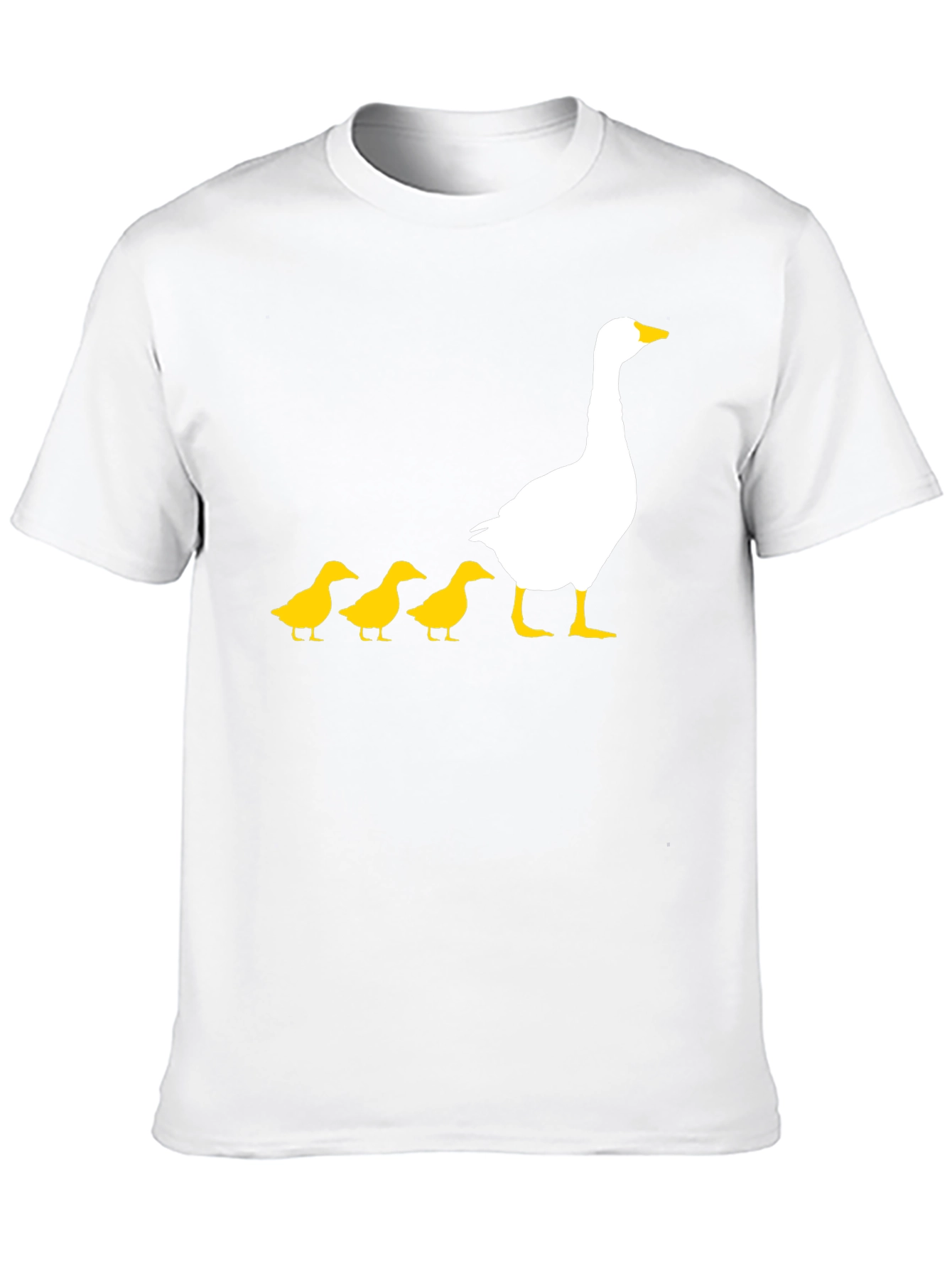 Goose and Ducklings Graphic Tee - Black Cotton T-Shirt