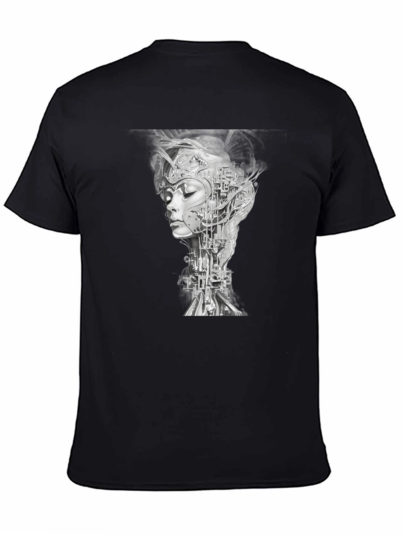 Cyberpunk Woman Graphic Black T-Shirt