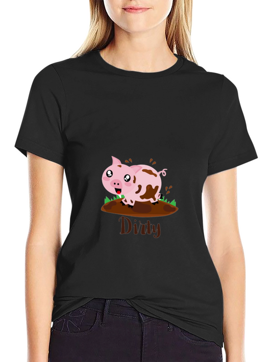 Dirty Pig Graphic T-Shirt - Fun & Playful Design