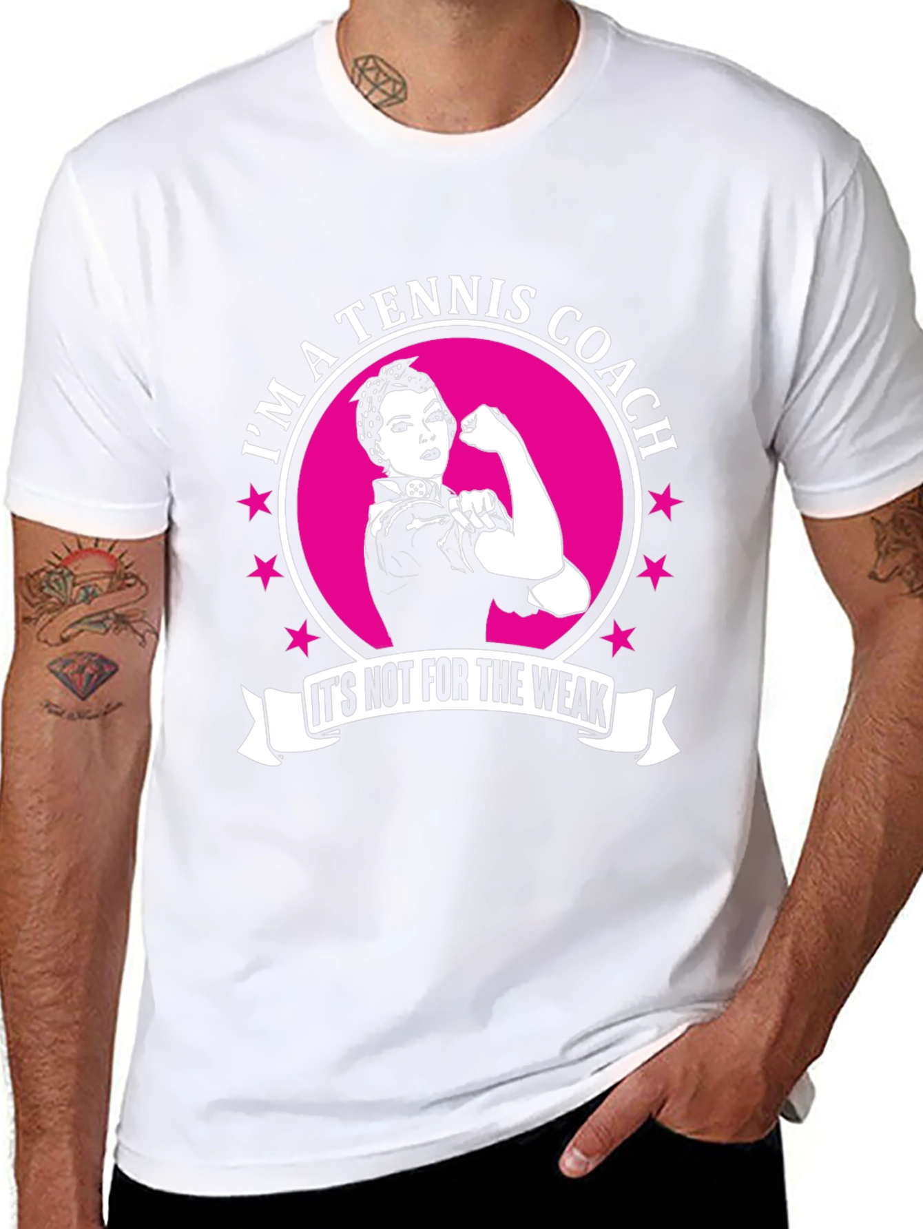 Tennis Coach T-Shirt - Strong Woman Design