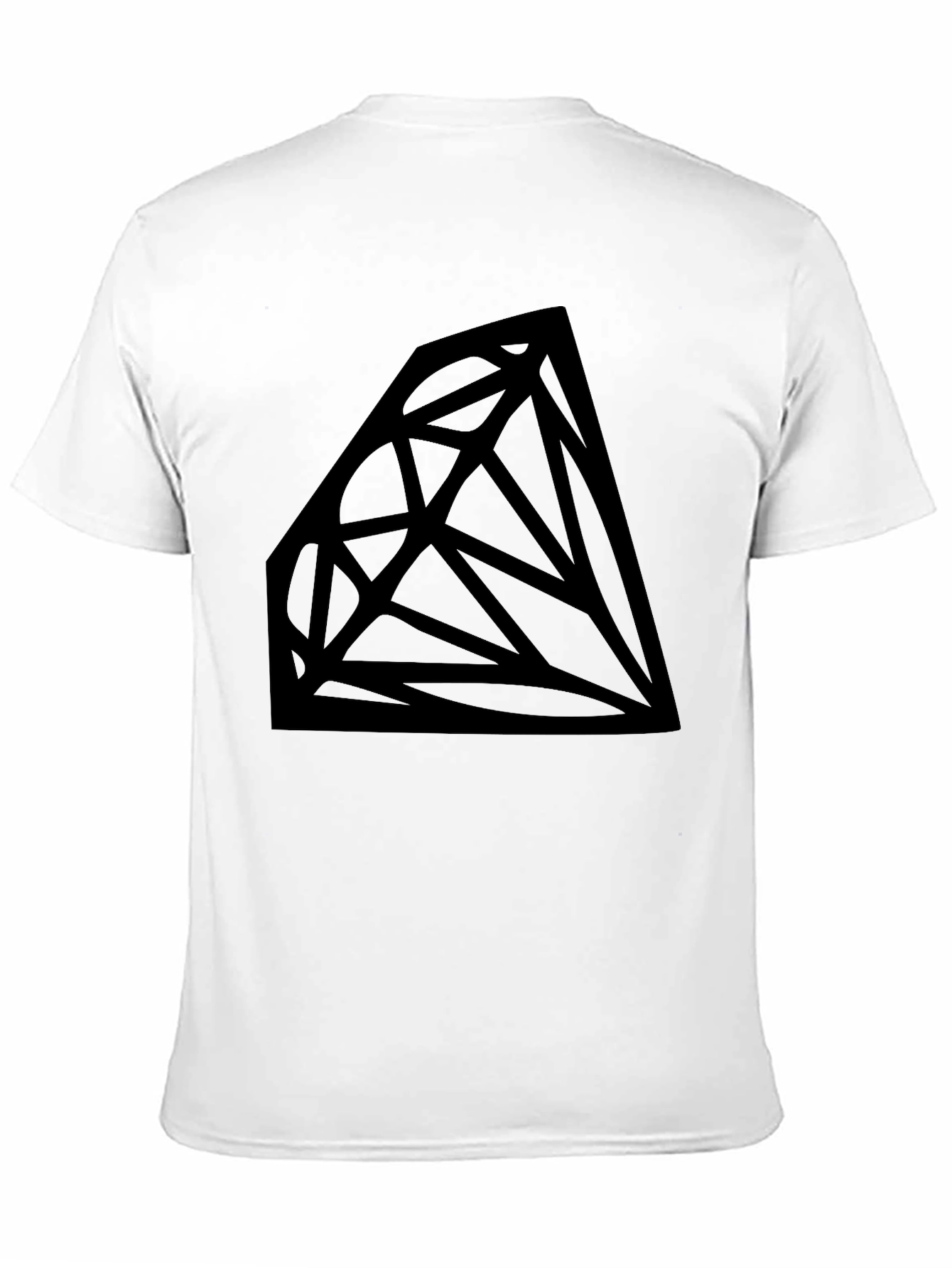 Geometric Diamond Graphic Tee - Black Cotton Blend