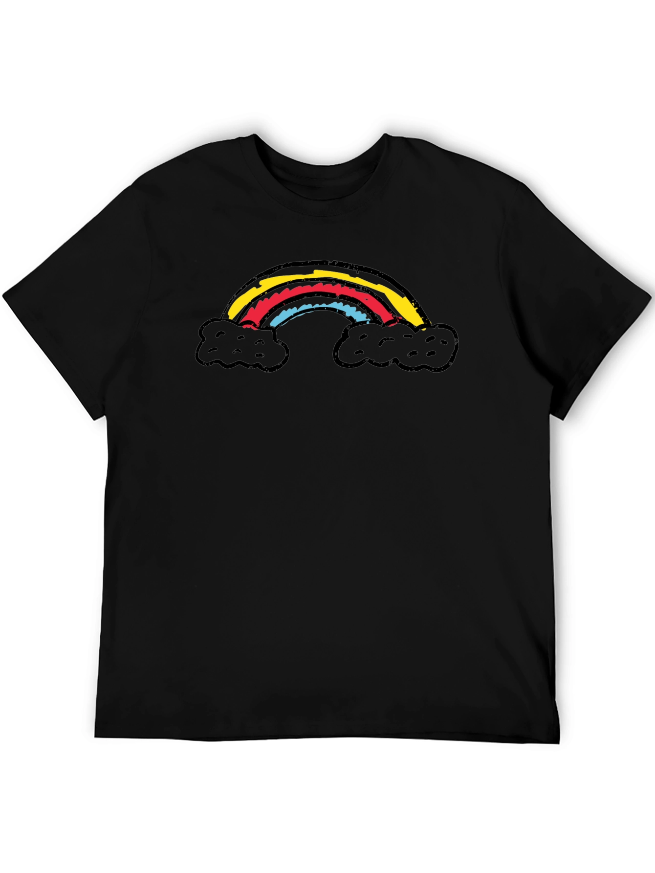 Rainbow Cloud Graphic Black T-Shirt