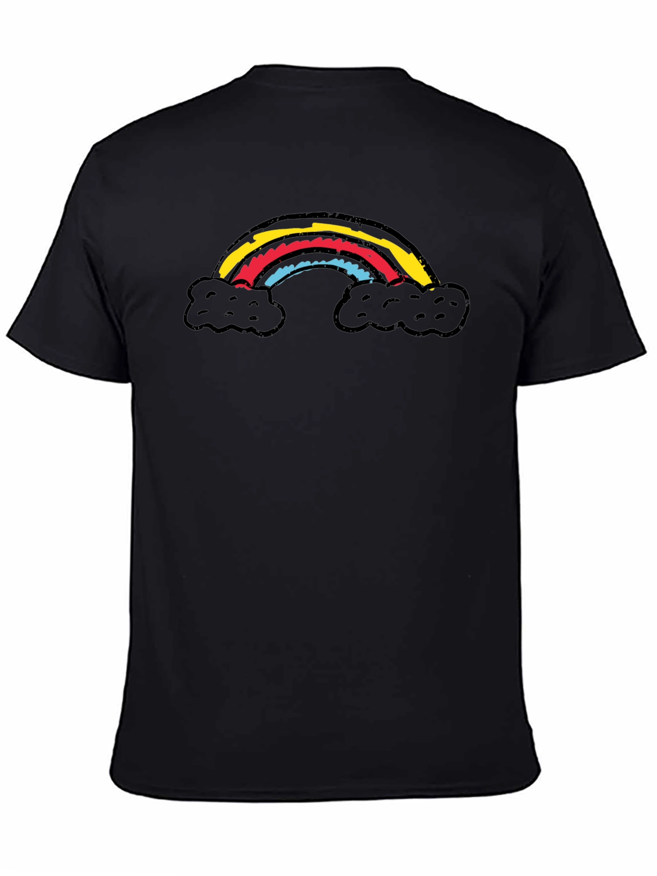 Rainbow Cloud Graphic Black T-Shirt