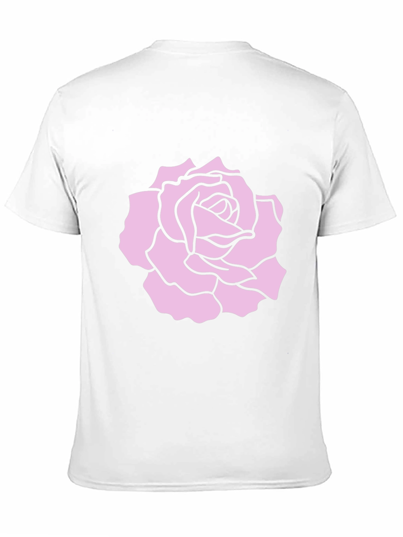 Black T-Shirt with Pink Rose Design