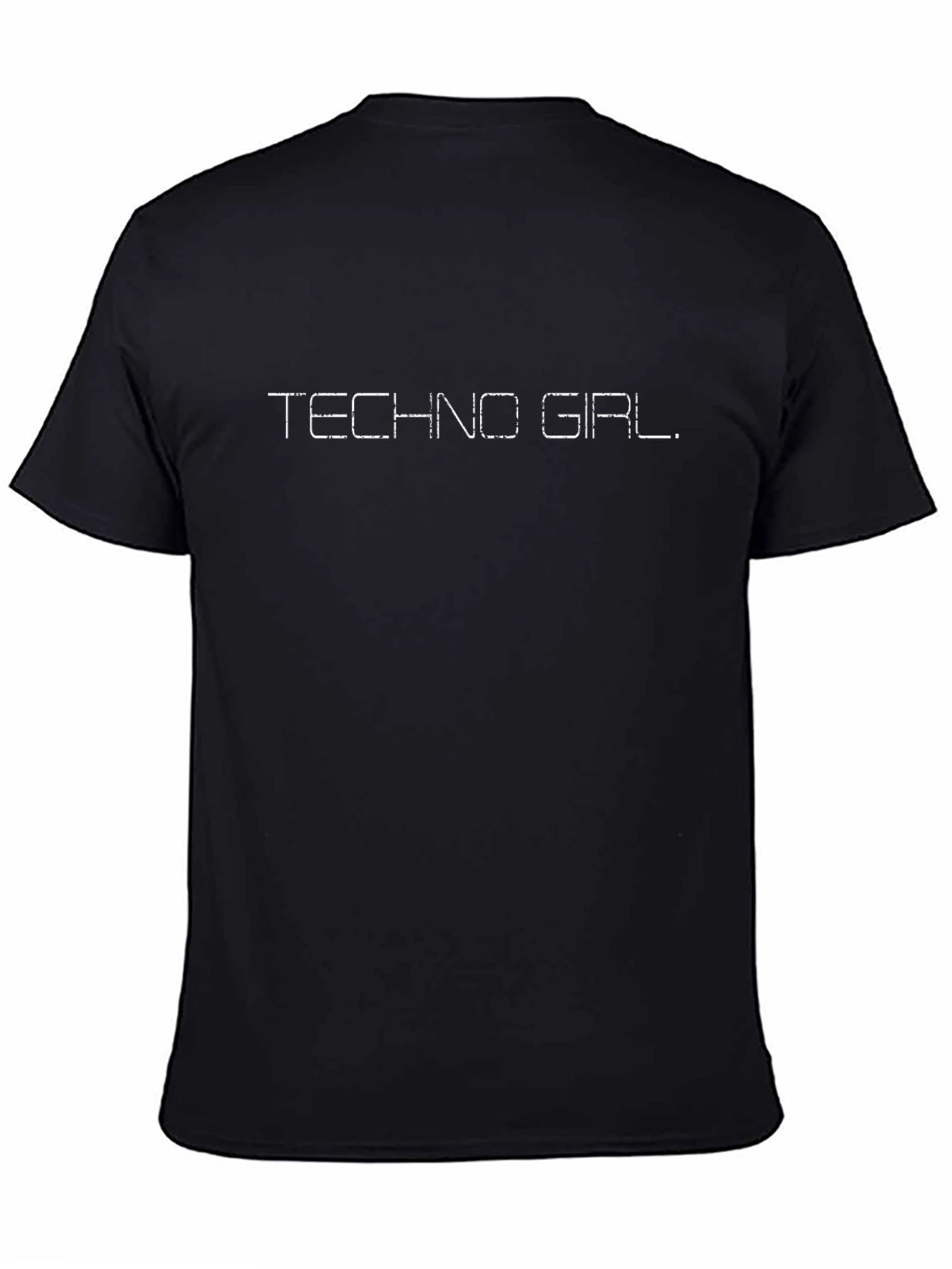 Techno Girl Graphic Tee - Stylish Black T-Shirt