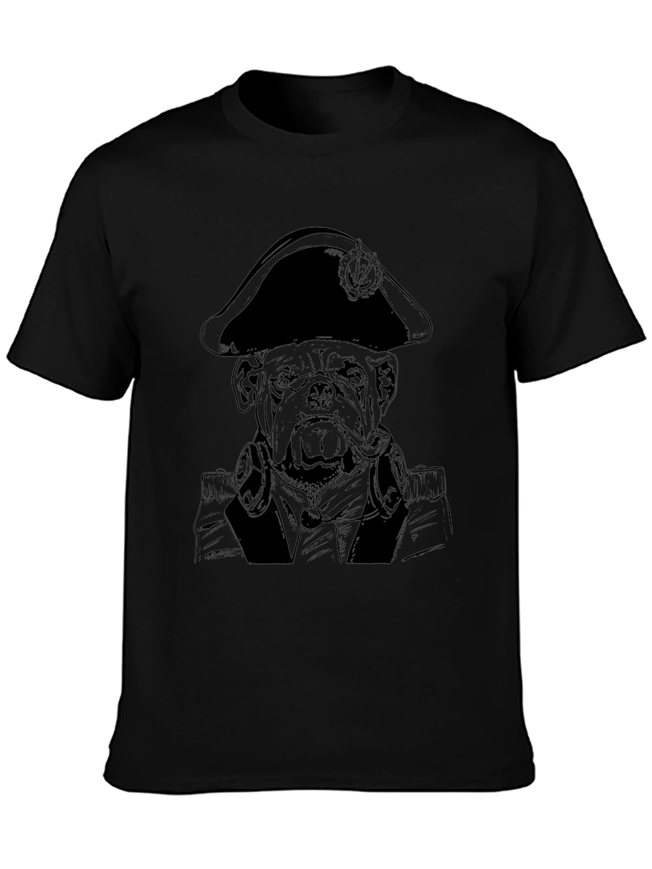 Pirate Bulldog Graphic Tee - Black Cotton T-Shirt