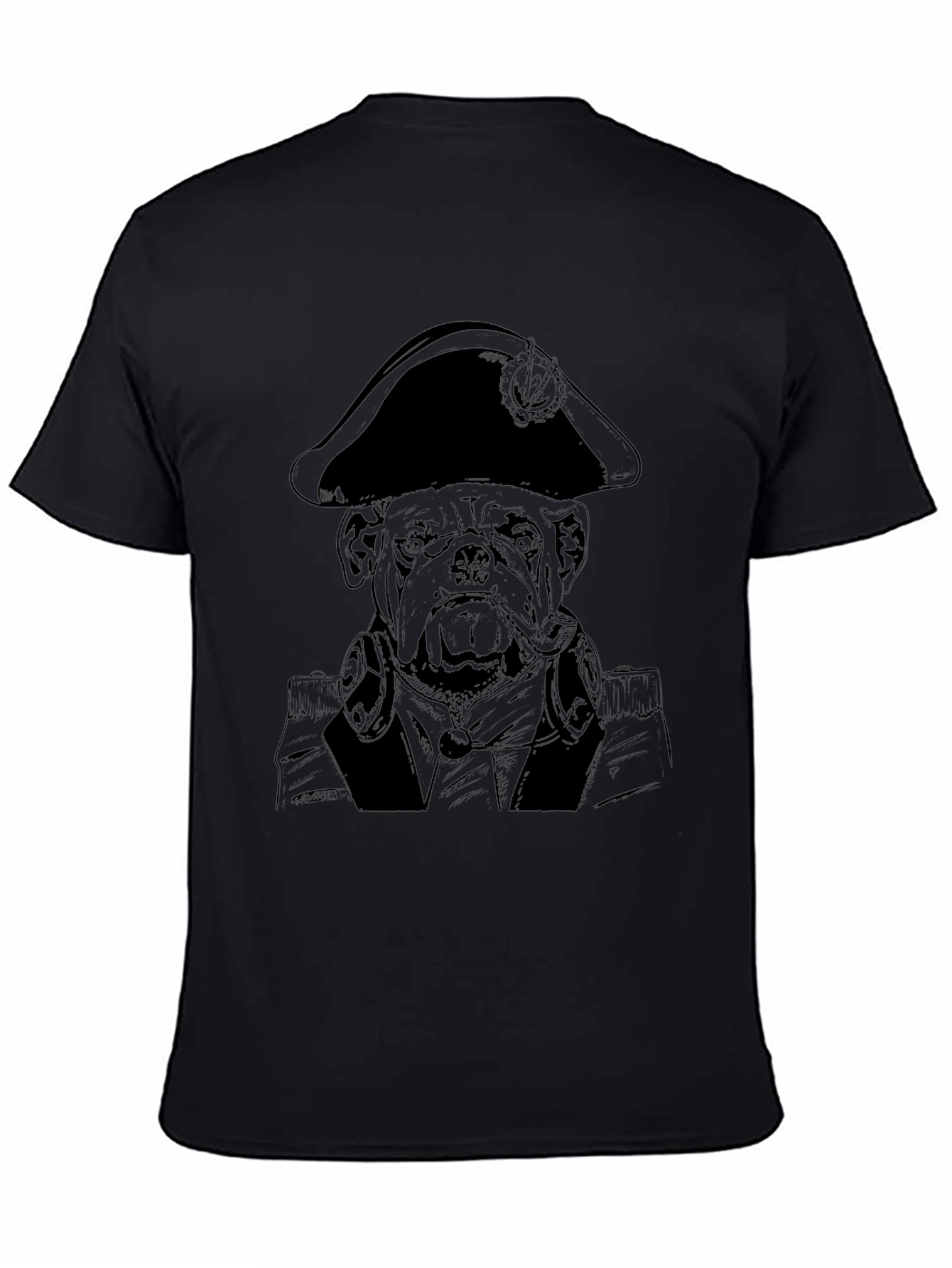 Pirate Bulldog Graphic Tee - Black Cotton T-Shirt