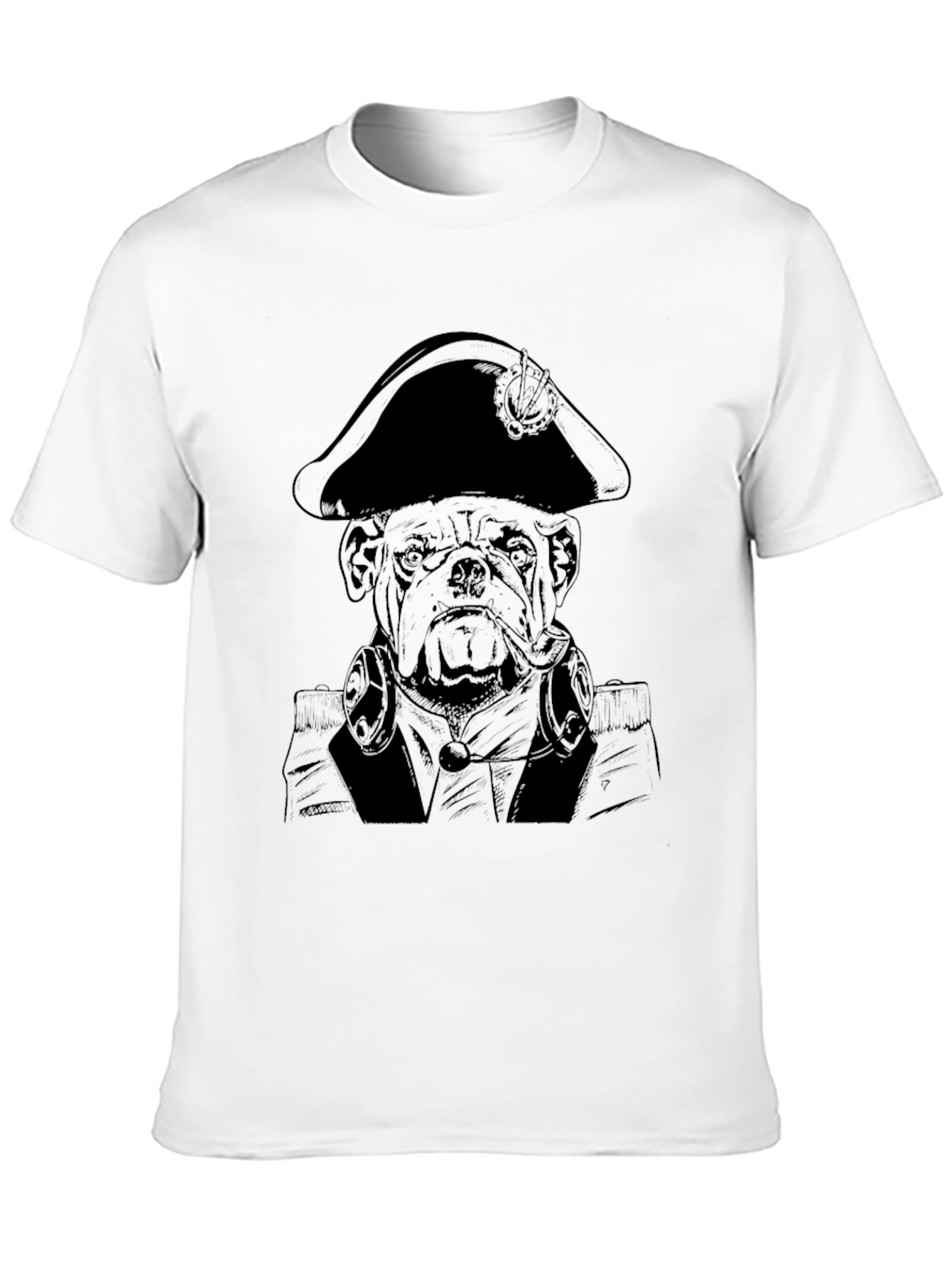 Pirate Bulldog Graphic Tee - Black Cotton T-Shirt
