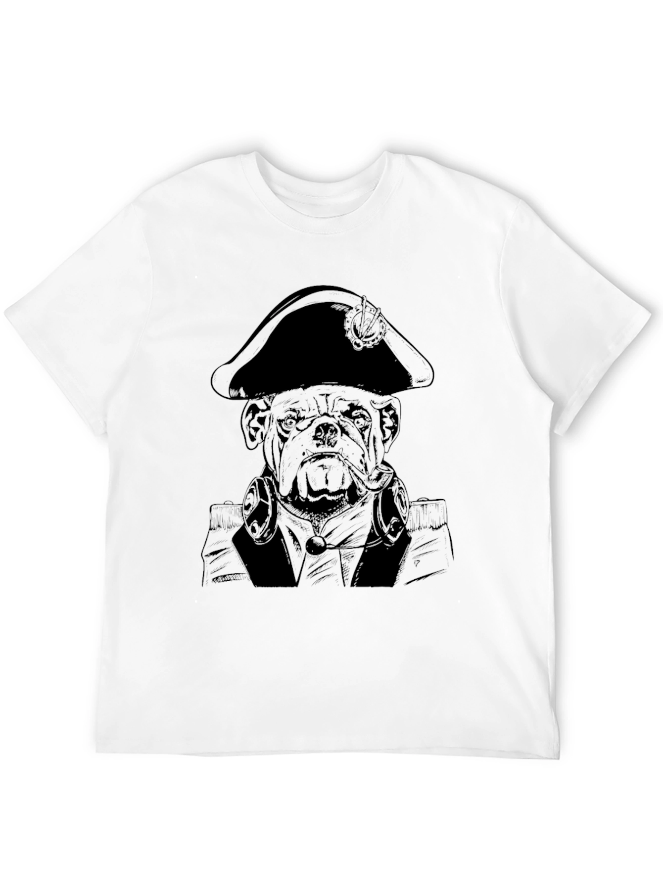 Pirate Bulldog Graphic Tee - Black Cotton T-Shirt
