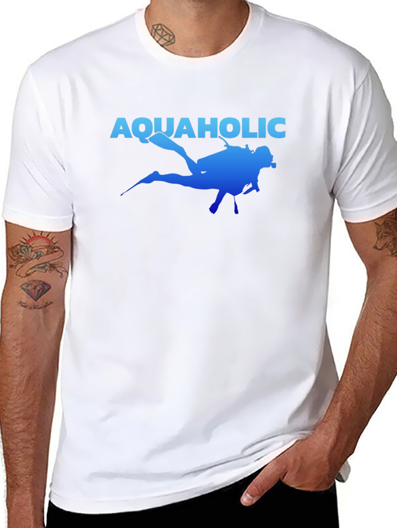 Aquaholic Scuba Diver Graphic T-Shirt