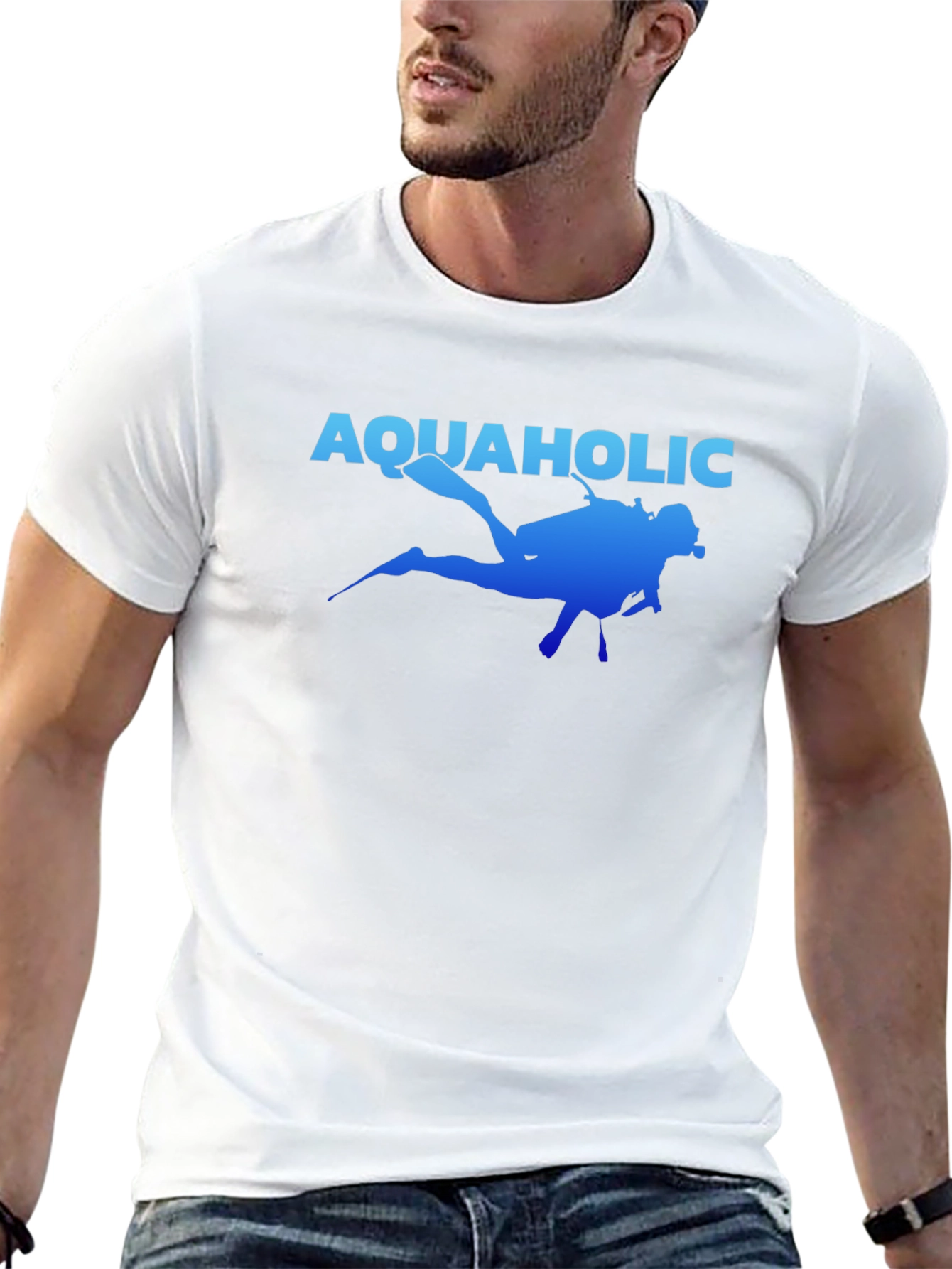 Aquaholic Scuba Diver Graphic T-Shirt