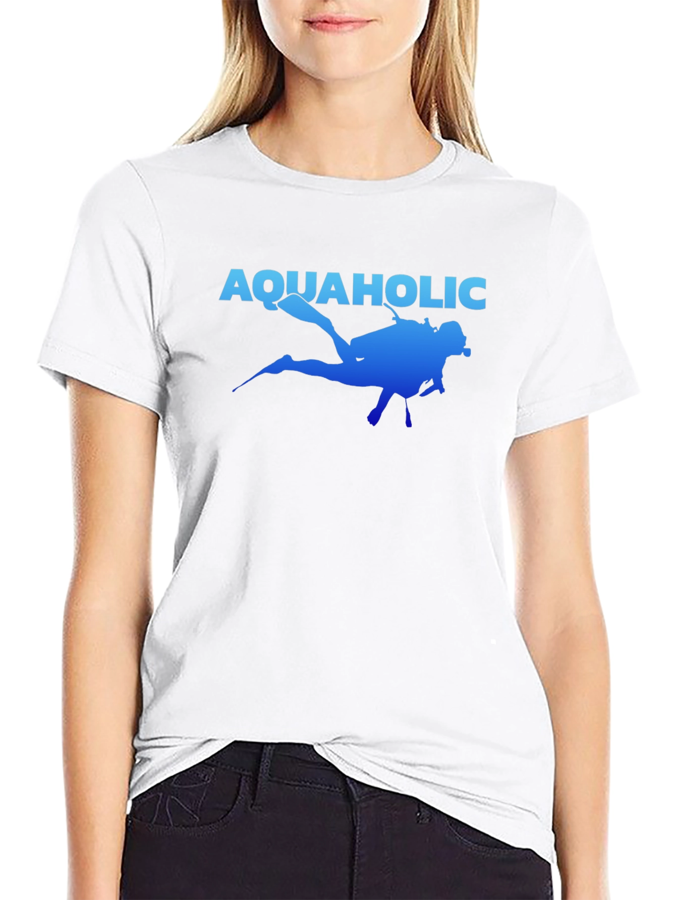 Aquaholic Scuba Diver Graphic T-Shirt