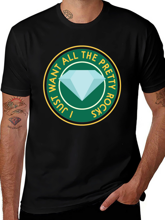 Pretty Rocks Graphic T-Shirt - Black Crew Neck