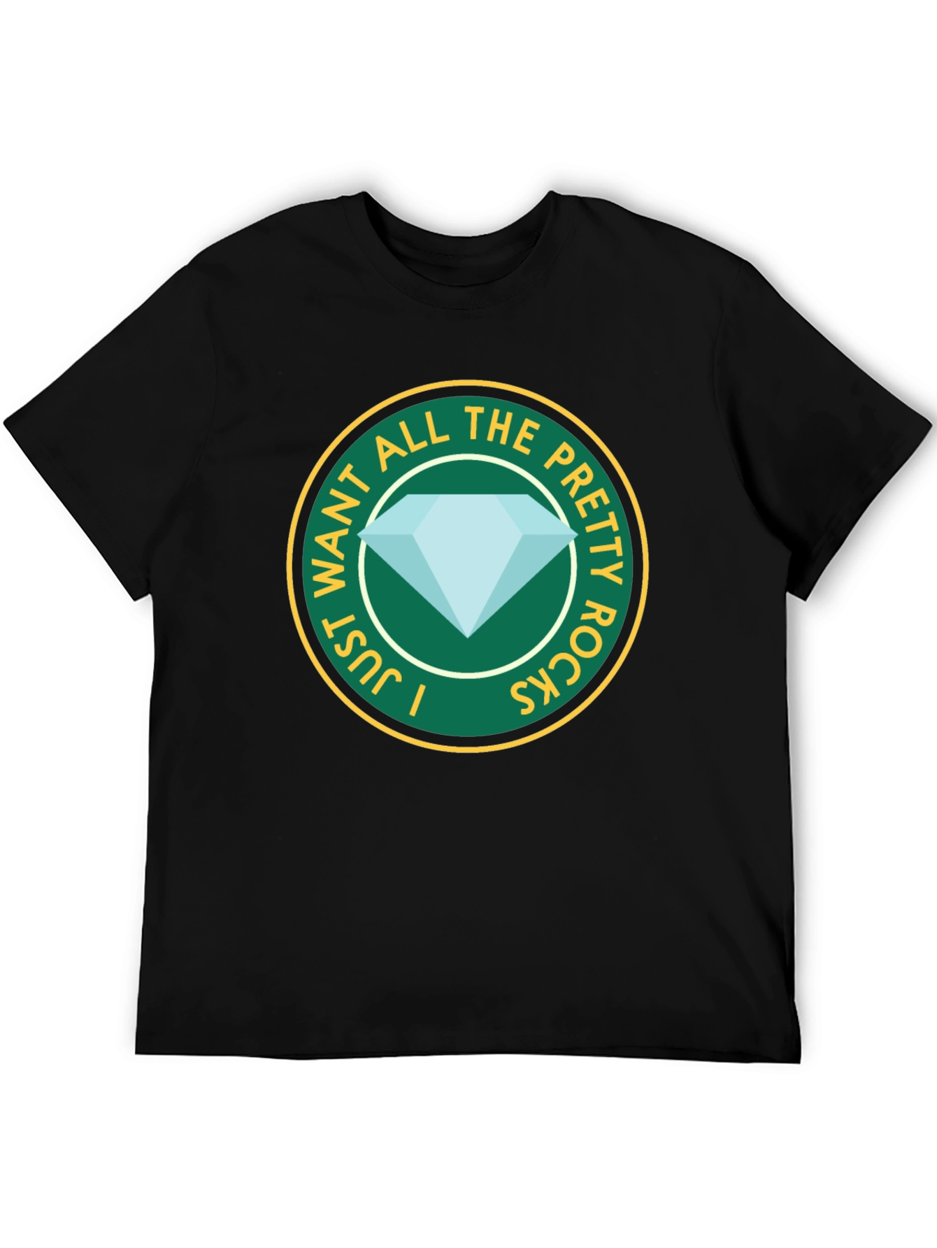 Pretty Rocks Graphic T-Shirt - Black Crew Neck