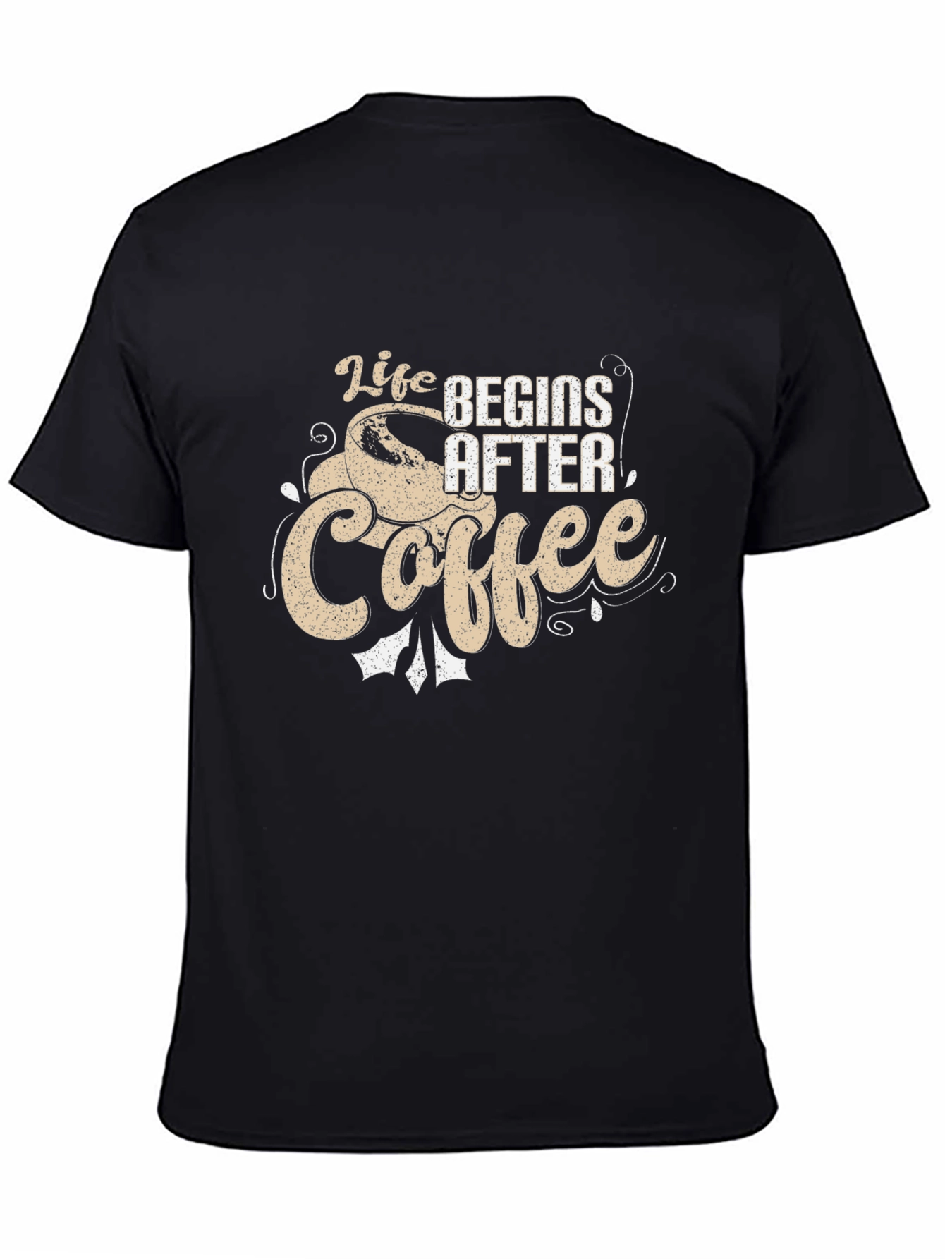 Life Begins After Coffee Graphic Tee - Black